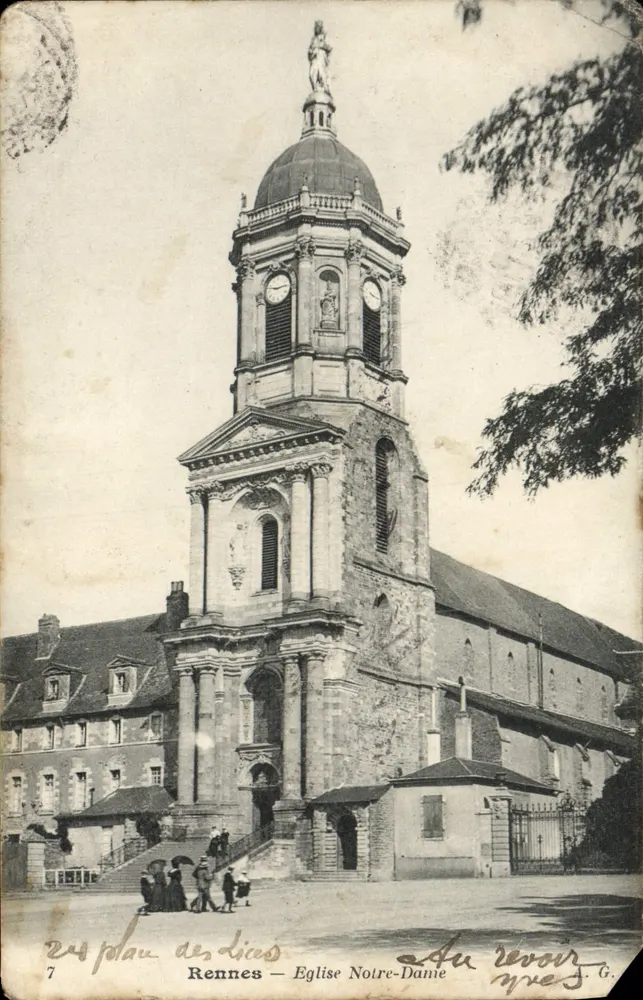 Rennes — Igreja de Nossa Senhora — Au Révoir J.G. - Frente