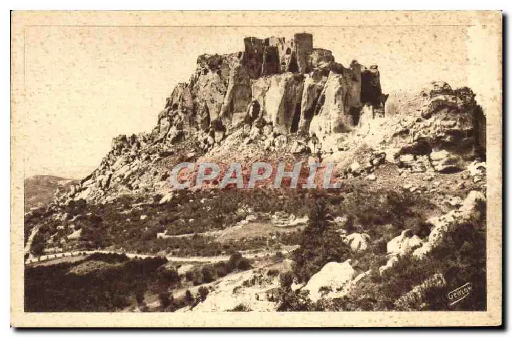 Les Baux (B.-du-Rh.) — Osten und Norden der Ruinen des feudalen Schlosses — Verlag J. GEORCE - Arles - Vorderseite