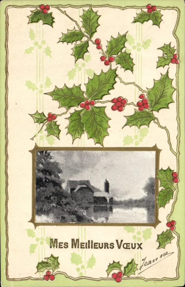 Winterlandschaftsansichten — Meine besten Wünsche — Jeanne no - Vorderseite