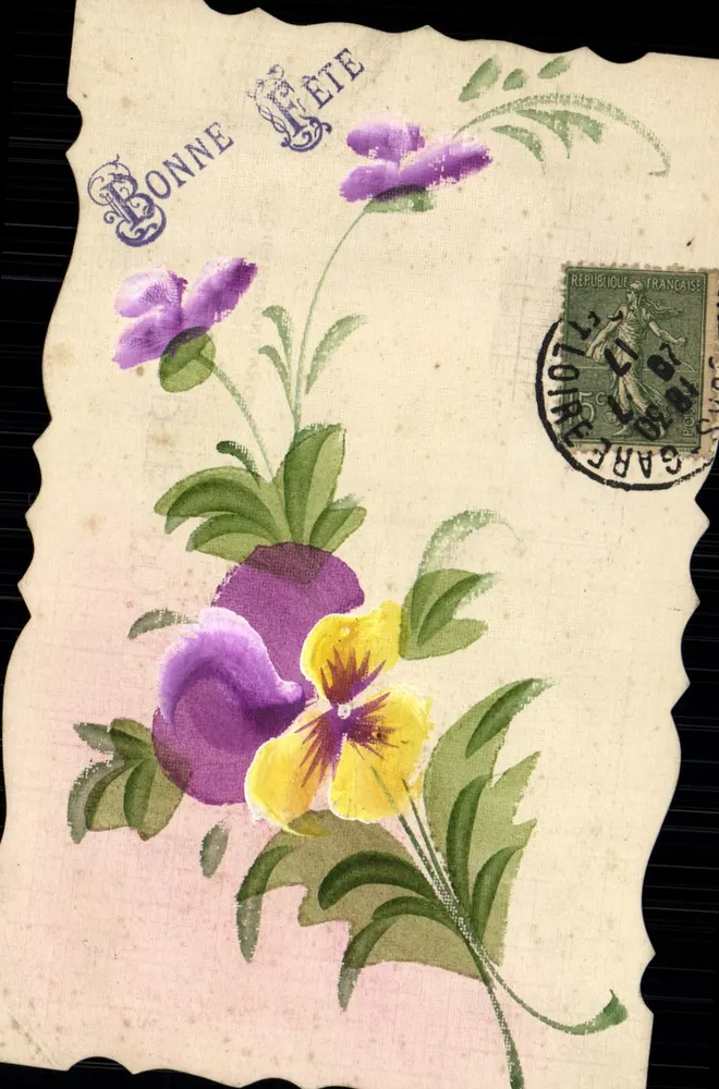 Frühlingsblumen — Frohe Geburtstagsgrüße — unbekannter Verleger - Vorderseite