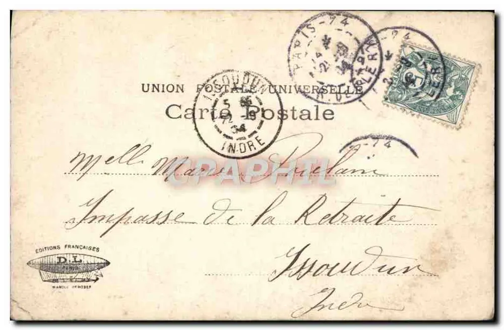 Colin & Colinette — zärtliche Szene in einem Waldszenario — Éditions D.L. (n°6) - Rückseite