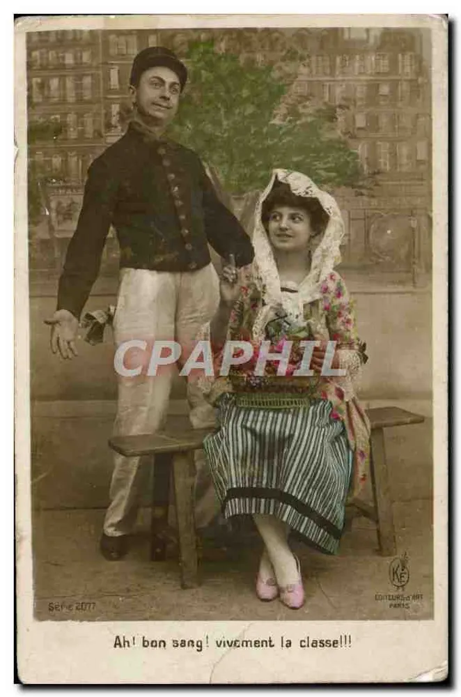 Zwei Personen in Bühnenkostümen — Éditeurs d'Art, Paris, Serie 2077 - Vorderseite