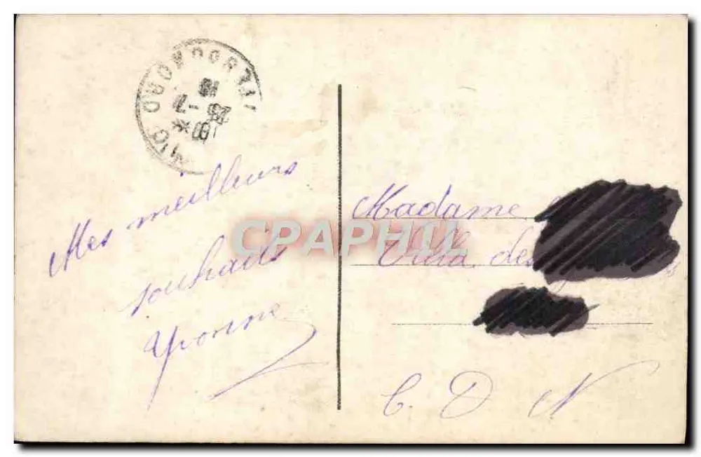 Jeune femme aux cheveux bouclés — portrait en sépia — éditeur DIX 59 - Rückseite