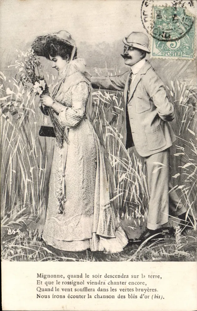 Mignonne, wenn der Abend kommt — ländliche Szene — unbekannter Verleger, Nr. 864 - Vorderseite