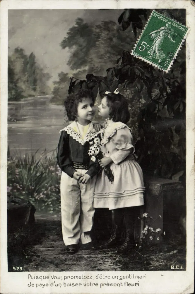 Zwei Kinder im Garten — B.C.I. n° 529 — Verlag B.C.I. - Vorderseite