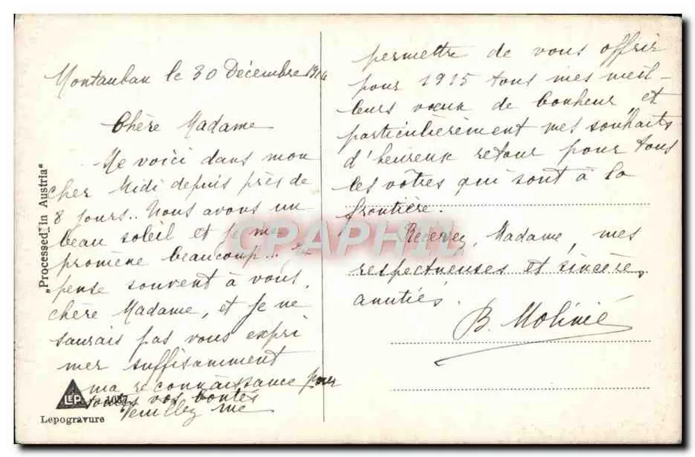 Paisaje forestal con pastor y ovejas — Lepograwure, n° 307 - Reverso