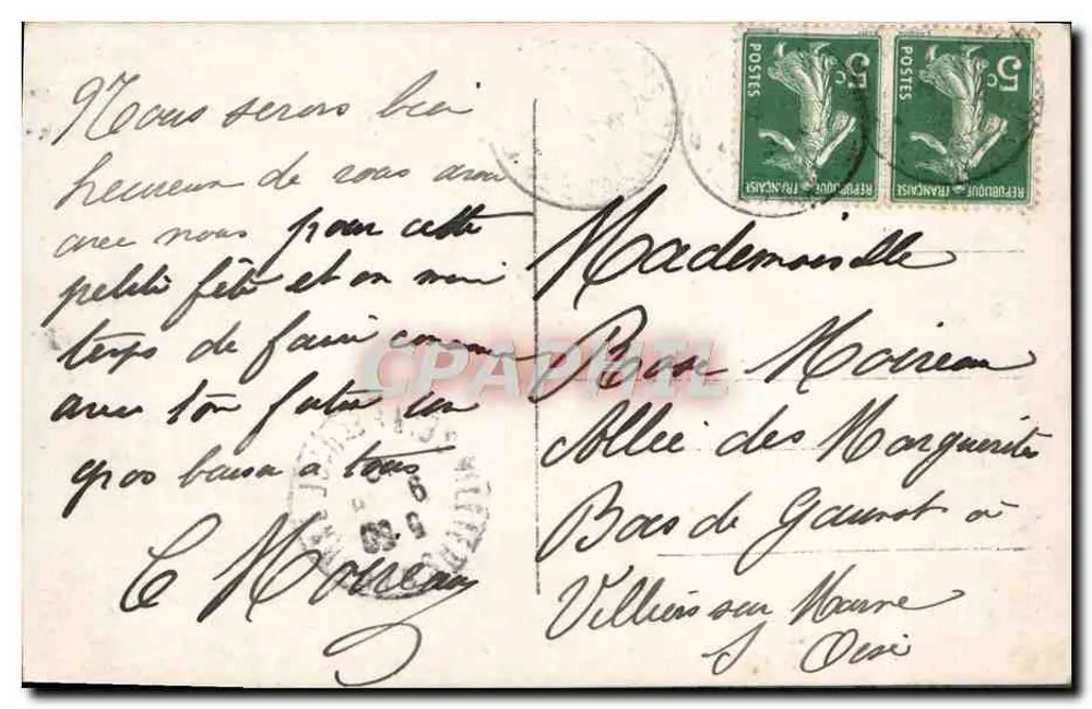 Étoile du Bonheur — Fabelhaftes Motiv mit Stern und Bändern — REX 4167 - Rückseite