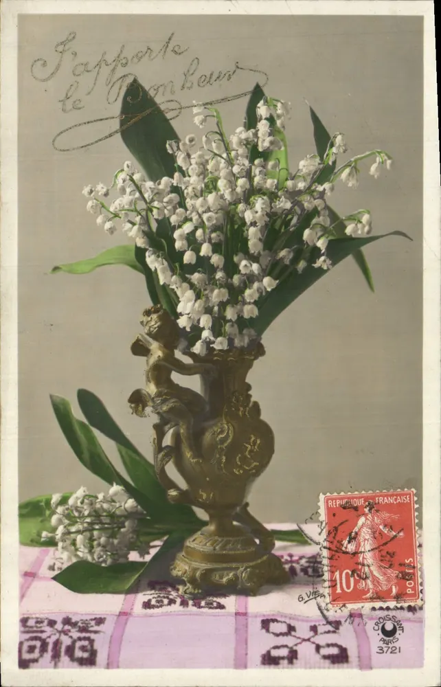 Lilien des Feldes — Blumenstrauß in einer bronzenen Vase — G. Véin, n°3721 - Vorderseite