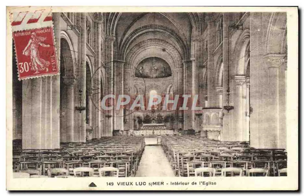 Alt Luc/Mer — Innenansicht der Kirche — Cie des Arts Photomécaniques, Strasbourg-Schiltigheim - Vorderseite