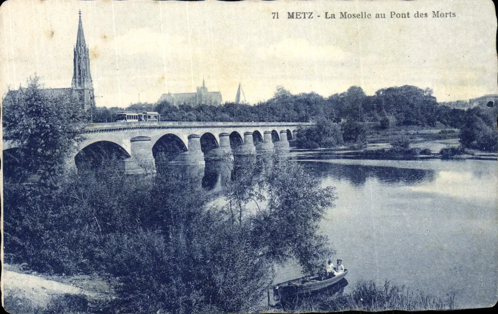 METZ - Die Mosel am Pont des Morts — Éd. Ch. Fischer, n°71 - Vorderseite