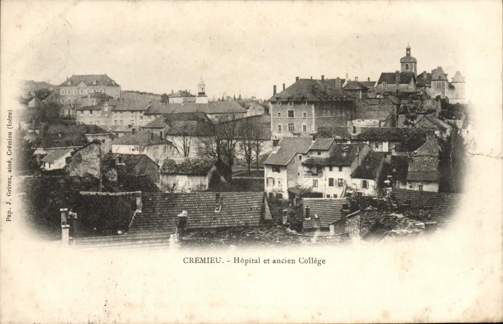Crémieu - Hôpital et ancien Collège — Pap. J. Grivoz, aîné, Crémieu (Isère) - Vorderseite