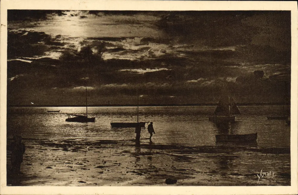 Arcachon (Gironde) — Sonnenuntergang am Strand von Moulleau — Éditions d'Art Lyon - Vorderseite
