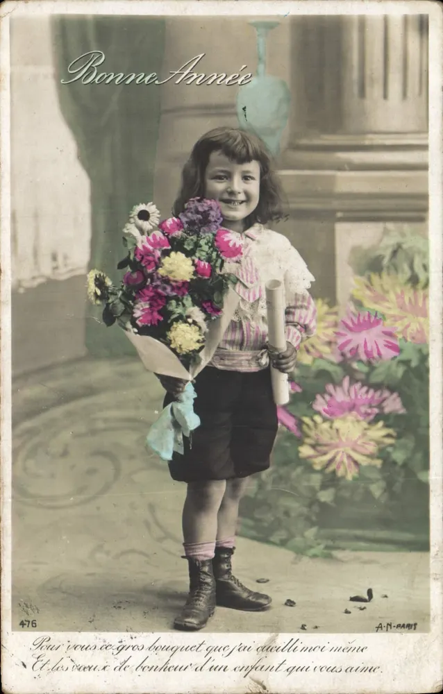 Kind mit Blumenstrauß — A.N.-PARIS, n°476 - Vorderseite