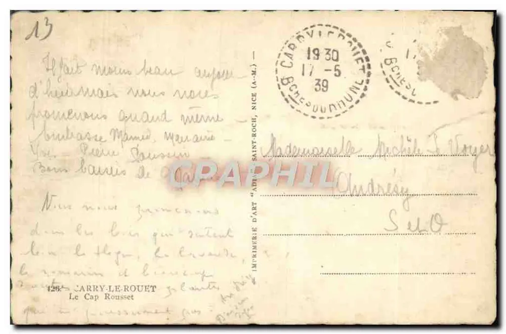 कैप रूसेट — तट और चैबल का दृश्य — सेंट-रोच के कला छापघर - पीछे