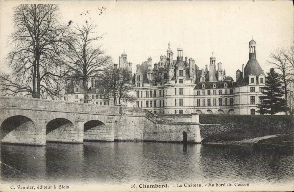 Chambord — Das Schloss — Am Ufer des Cosson — C. Vannier, Verleger in Blois, Nr. 28 - Vorderseite
