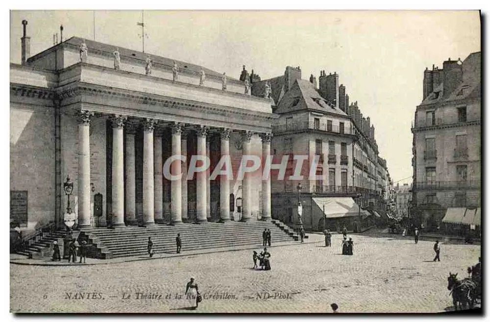 NANTES — Das Theater und die Rue Crébillon — ND-Phot. - Vorderseite
