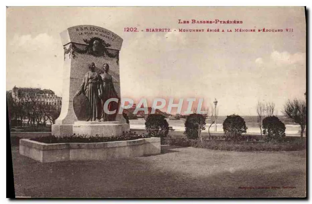 Biarritz - Gedenkmonument für Edward VII — Les Basses-Pyrénées, Verleger Léonard Borne, Nr. 1202 - Vorderseite