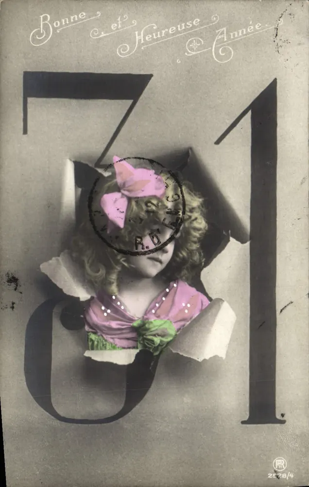 Mädchen in einem Loch in der Zahl 1931 — Verlag R.D., Nr. 2578/4 - Vorderseite