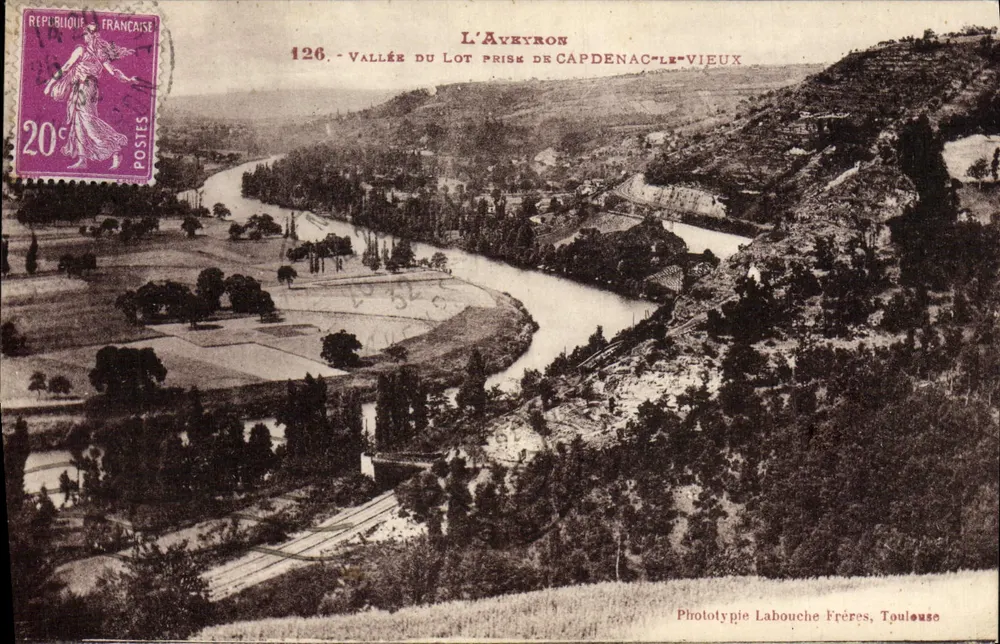 Tal des Lot von Capdenac-le-Vieux — L'Aveyron, Nr. 126 — Phototypie Labouche Frères, Toulouse - Vorderseite