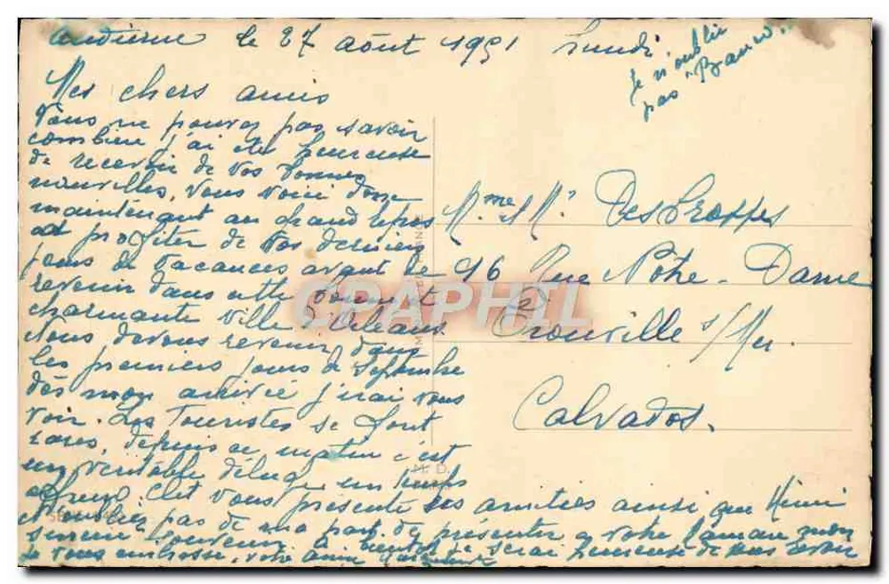 Escena marítima con faro — M. Vivier — editor no visible - Reverso
