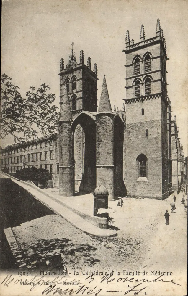 Montpellier - Die Kathedrale und die Medizinische Fakultät — Phototyp. E. Lacour — Marseille — 1905 - Vorderseite
