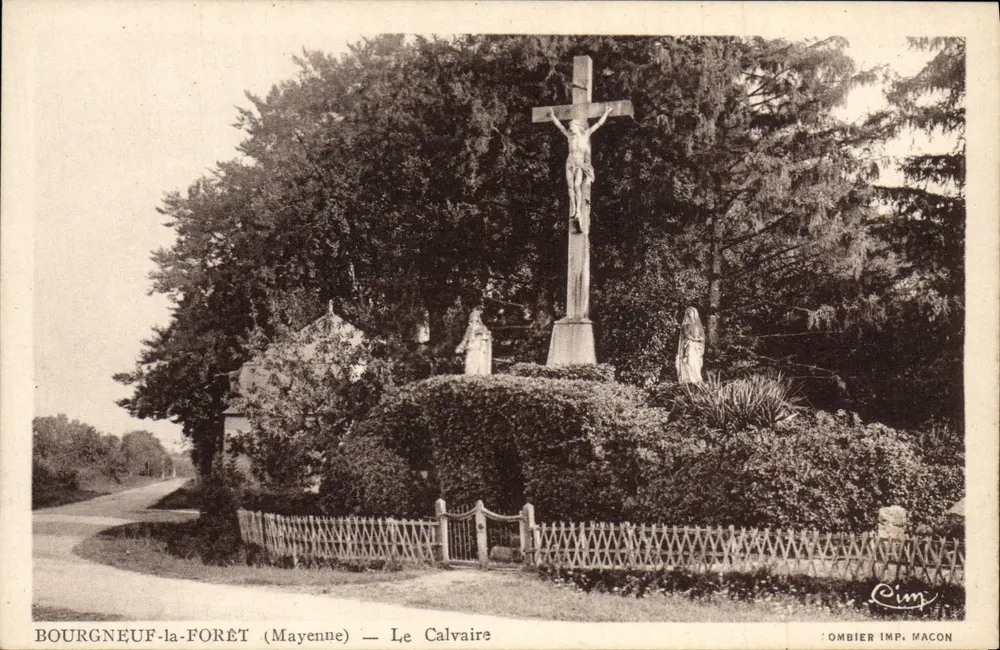 Bourgneuf-la-Forêt (Mayenne) — O Calvário — Ombier Imp. Macon - Frente