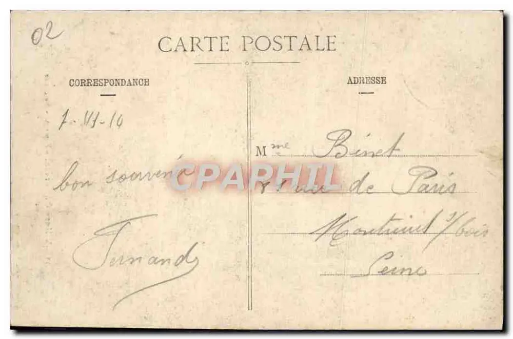 Villers-Cotterêts — Fontäne « La Diane » — Risse, lib.-édit., Villers-Cotterêts - Rückseite