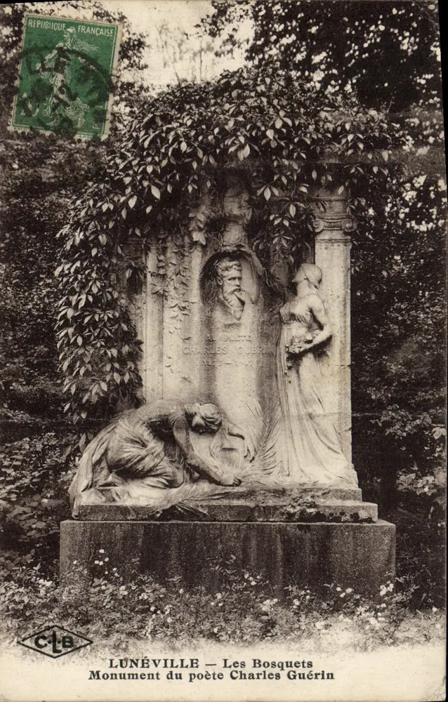 Lunéville — Les Bosquets — Denkmal des Dichters Charles Guérin - Vorderseite