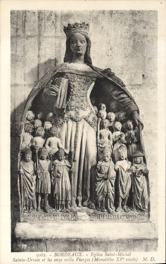 Sainte-Ursule und die tausend Jungfrauen — Monolith des 15. Jahrhunderts — Kirche Saint-Michel, Bordeaux - Vorderseite
