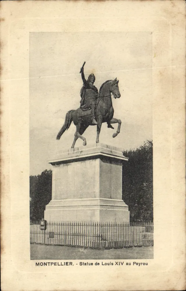 Montpellier - Statue des Louis XIV am Payrou - Vorderseite