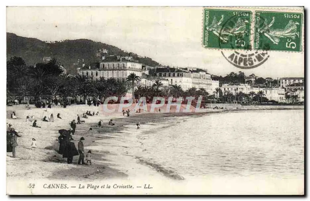 CANNES — A Praia e a Croisette — LL. - Frente