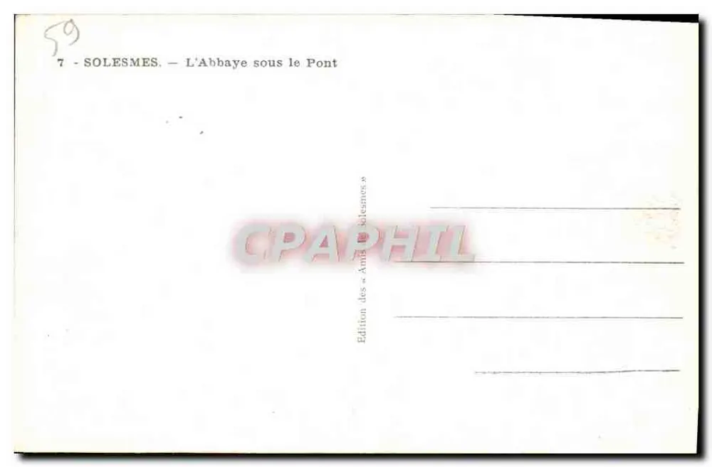 Solemes — A Abadia sob o Ponte — Edição dos «Amis de Solemes» - Verso