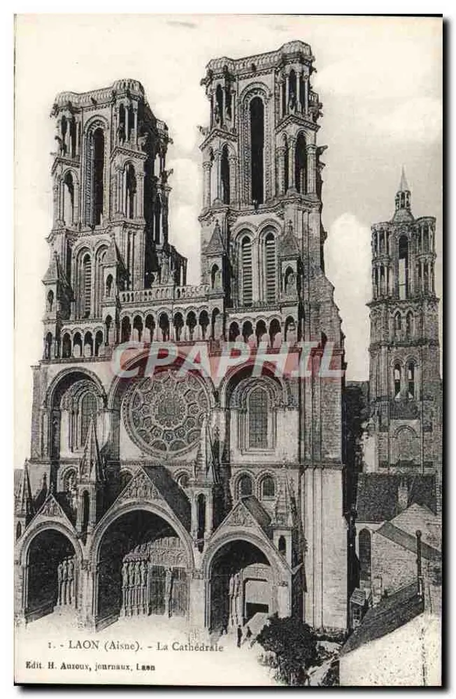 Laon (Aisne) - A Catedral — Editor H. Auroux, Laon - Frente