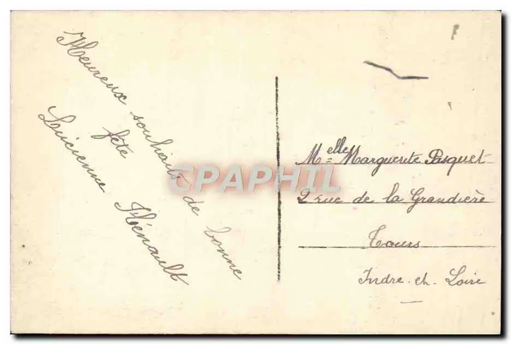 Rosen — Frohe Geburtstagskarte — Französische Republik, 10c Stempel - Rückseite