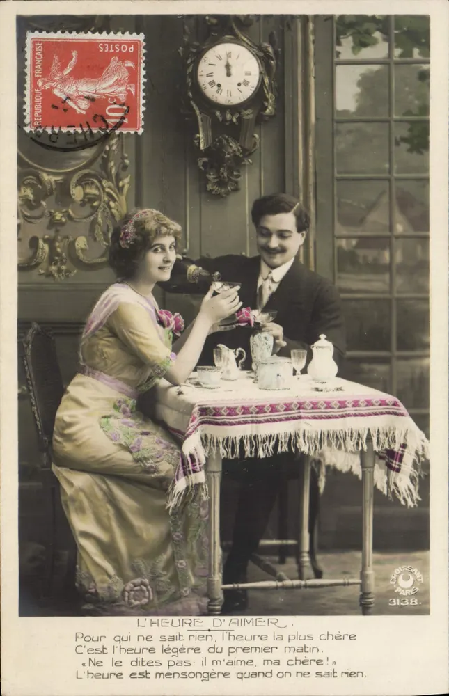 Die Stunde der Liebe — Liebesgedicht — Croissant Paris 3138 - Vorderseite