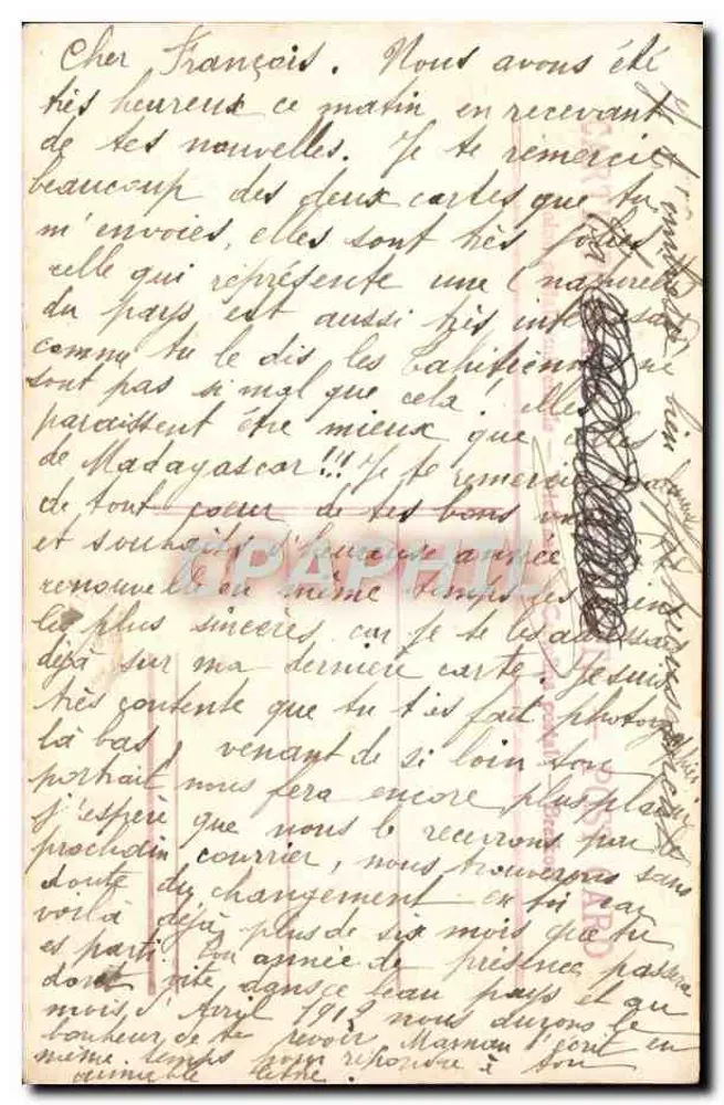 Junge Frau in bunter Kleidung — Tendre Souvenir — Verlag POX, Nr. 4190 - Rückseite