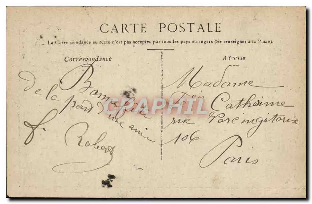Femme en robe de style Art Déco — décor de fleurs — éditeur M.J.S. - Rückseite