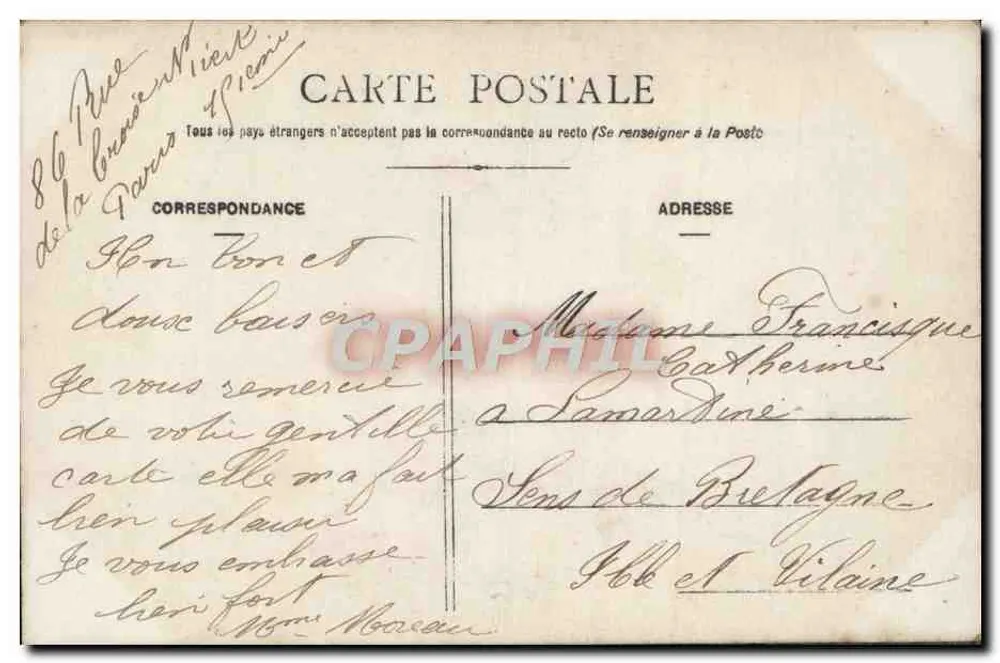 Mädchen mit einem Hufeisen — Porte Bonheur — Paris, n°392 - Rückseite