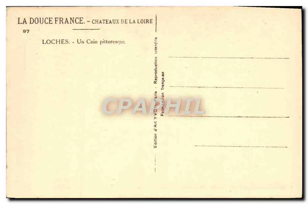 Loches — Vue de la rue menant à l'église — Édition d'Art YVOIT - Verso