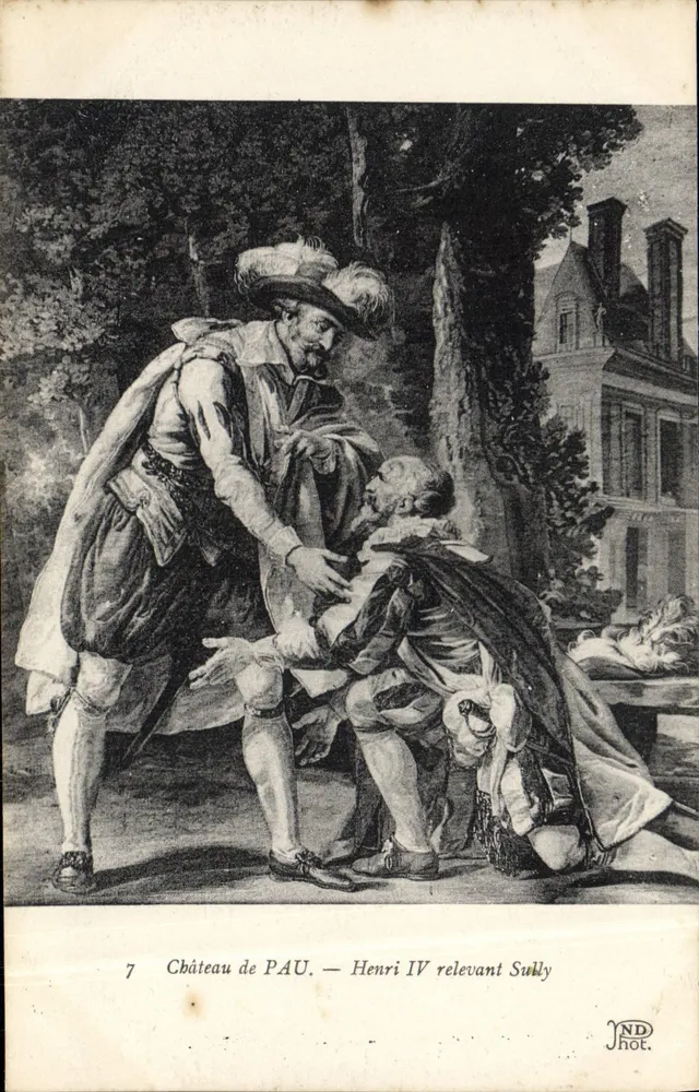 Kasteel van PAU — Hendrik IV die Sully helpt opstaan — JND Phot. - Voorkant
