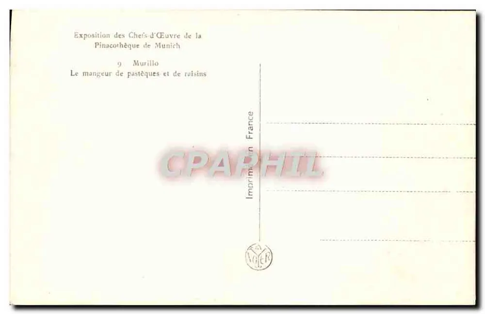 Der Wassermelonen- und Traubenesser — Murillo — Imprimerie France - Rückseite