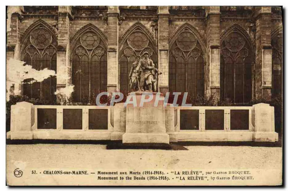 Chalons-sur-Marne — Denkmal für die Toten (1914-1918) — "La Relève" von Gaston Broquet - Vorderseite