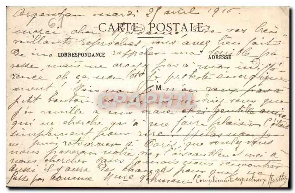 Argentan — Igreja de São Germain — Chaluneau-Michelli, n°276 - Verso