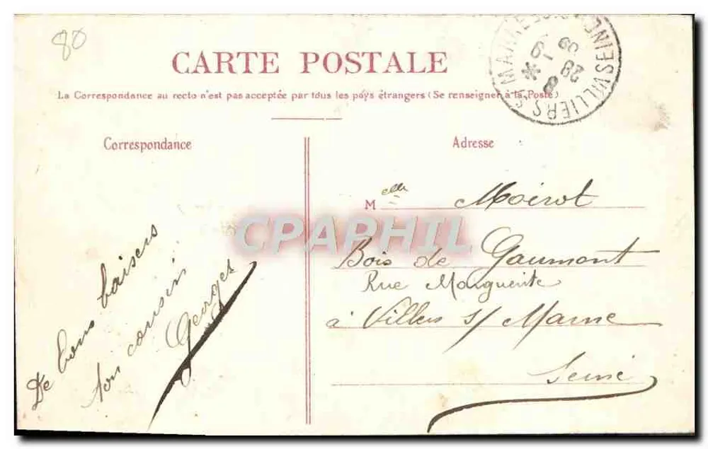 Amiens — Zetel van de Kathedraal — Uitgave van de Nieuwe Galerijen - Achterkant