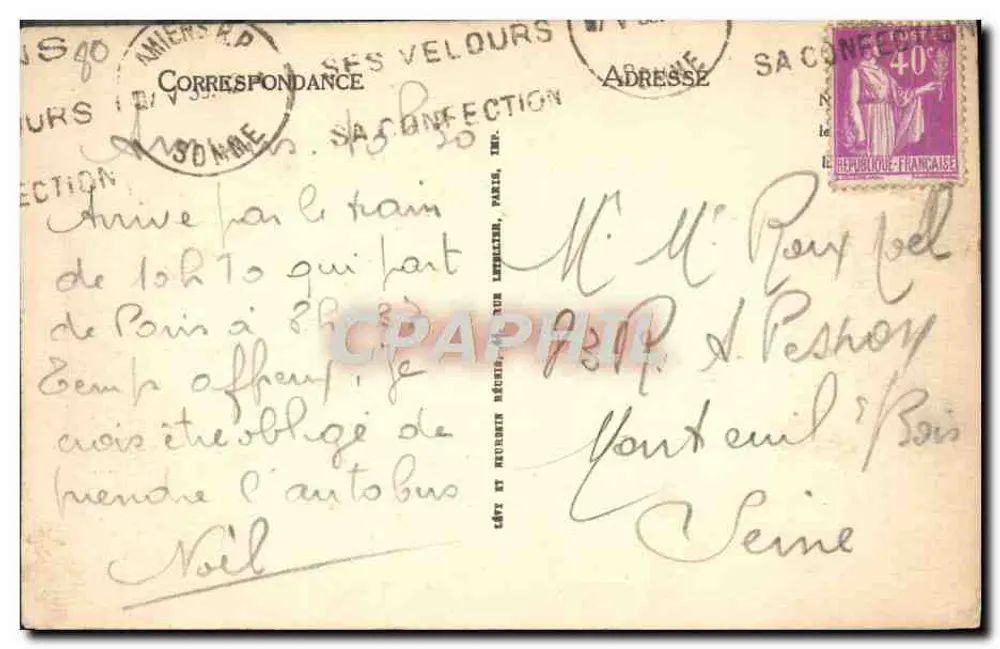 Amiens - O Palácio de Justiça — LL, n° 40 - Verso