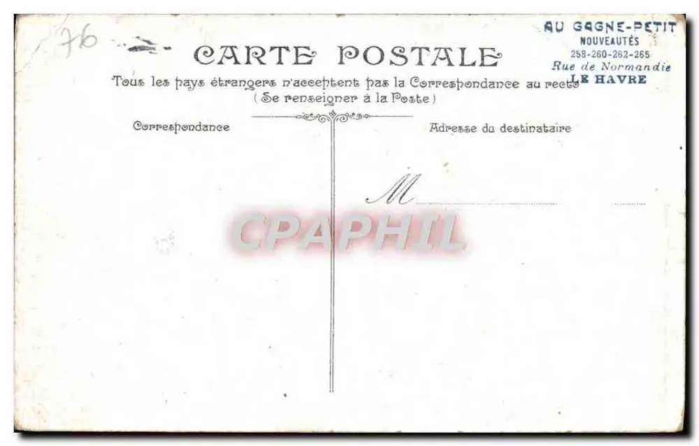 Paris-Plage - Boulevard de la mer — editor Au Gagne-Petit, Le Havre, n°5 - Verso