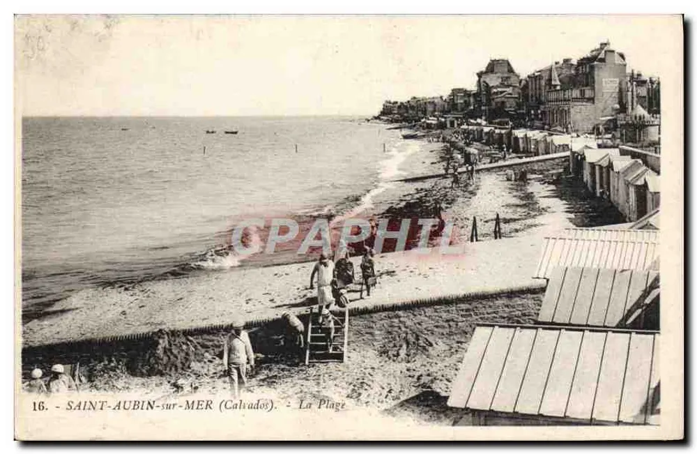 Saint-Aubin-sur-Mer (Calvados) — A Praia — G. Artoud editor, n°16 - Frente
