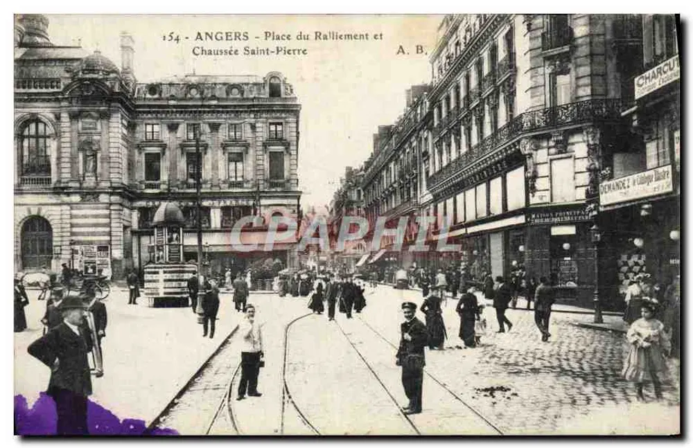 Angers - Place du Ralliement und Chaussée Saint-Pierre — A. B. — n° 154 - Vorderseite