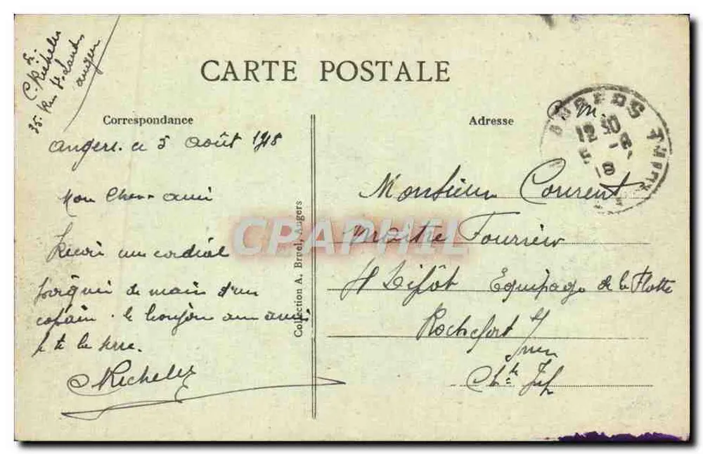 Angers - Place du Ralliement und Chaussée Saint-Pierre — A. B. — n° 154 - Rückseite