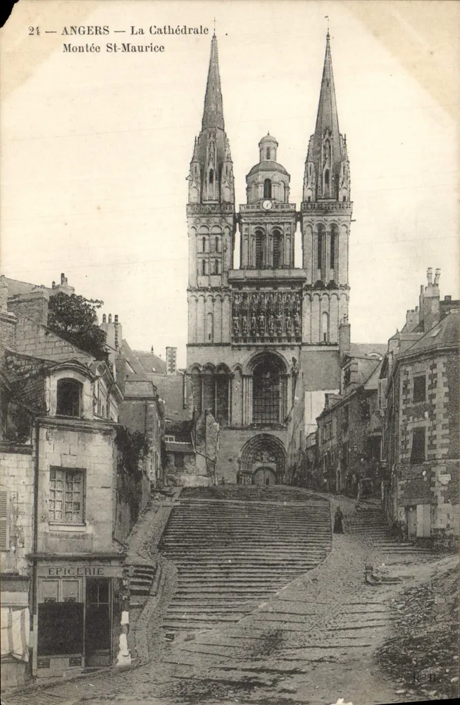 Angers — Ansicht der Kathedrale — Montée St-Maurice — Verlag: R. 49 - Vorderseite